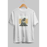 Ankhises Des Air Ön Baskılı Beyaz Oversize T-Shirt Erkek Kadın Pamuk Bisiklet Yaka Tişort