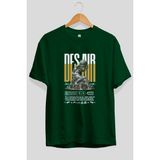 Ankhises Des Air Ön Baskılı Yeşil Oversize T-Shirt Erkek Kadın Pamuk Bisiklet Yaka Tişort