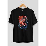 Ankhises Gym , Spor , Fitness Serisi 13 Ön Baskılı Oversize T-Shirt Erkek Kadın Pamuk Bisiklet Yaka Tişort - Siyah