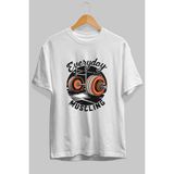 Ankhises Gym , Spor , Fitness Serisi 18 Ön Baskılı Oversize T-Shirt Erkek Kadın Pamuk Bisiklet Yaka Tişort - Beyaz - XL