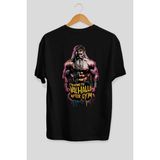 Ankhises Gym , Spor , Fitness Serisi 19 Arka Baskılı Oversize T-Shirt Erkek Kadın Pamuk Bisiklet Yaka Tişort - Siyah - XL
