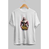 Ankhises Gym , Spor , Fitness Serisi 19 Ön Baskılı Oversize T-Shirt Erkek Kadın Pamuk Bisiklet Yaka Tişort - Beyaz