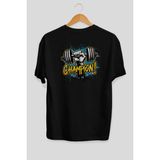 Ankhises Gym , Spor , Fitness Serisi 21 Arka Baskılı Oversize T-Shirt Erkek Kadın Pamuk Bisiklet Yaka Tişort - Siyah