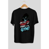Ankhises Gym , Spor , Fitness Serisi 26 Arka Baskılı Oversize T-Shirt Erkek Kadın Pamuk Bisiklet Yaka Tişort - Siyah