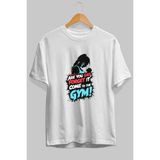 Ankhises Gym , Spor , Fitness Serisi 26 Ön Baskılı Oversize T-Shirt Erkek Kadın Pamuk Bisiklet Yaka Tişort - Beyaz