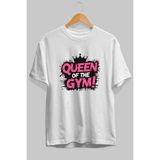 Ankhises Gym , Spor , Fitness Serisi 30 Ön Baskılı Oversize T-Shirt Erkek Kadın Pamuk Bisiklet Yaka Tişort - Beyaz