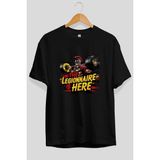 Ankhises Gym , Spor , Fitness Serisi 38 Ön Baskılı Oversize T-Shirt Erkek Kadın Pamuk Bisiklet Yaka Tişort - Siyah - XL