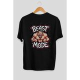 Ankhises Gym , Spor , Fitness Serisi 40 Arka Baskılı Oversize T-Shirt Erkek Kadın Pamuk Bisiklet Yaka Tişort - Siyah - XL