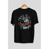 Ankhises Gym , Spor , Fitness Serisi 42 Arka Baskılı Oversize T-Shirt Erkek Kadın Pamuk Bisiklet Yaka Tişort - Siyah