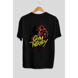 Ankhises Gym , Spor , Fitness Serisi 44 Arka Baskılı Oversize T-Shirt Erkek Kadın Pamuk Bisiklet Yaka Tişort - Siyah - XL