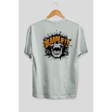 Ankhises Gym , Spor , Fitness Serisi 45 Arka Baskılı Oversize T-Shirt Erkek Kadın Pamuk Bisiklet Yaka Tişort - Beyaz - XL