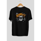Ankhises Gym , Spor , Fitness Serisi 45 Arka Baskılı Oversize T-Shirt Erkek Kadın Pamuk Bisiklet Yaka Tişort - Siyah