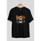 Ankhises Gym , Spor , Fitness Serisi 45 Ön Baskılı Oversize T-Shirt Erkek Kadın Pamuk Bisiklet Yaka Tişort - Siyah - XL