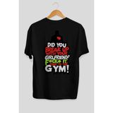 Ankhises Gym , Spor , Fitness Serisi 50 Arka Baskılı Oversize T-Shirt Erkek Kadın Pamuk Bisiklet Yaka Tişort - Siyah