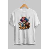 Ankhises Gym , Spor , Fitness Serisi 53 Ön Baskılı Oversize T-Shirt Erkek Kadın Pamuk Bisiklet Yaka Tişort - Beyaz