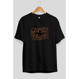 Ankhises Gym , Spor , Fitness Serisi 55 Ön Baskılı Oversize T-Shirt Erkek Kadın Pamuk Bisiklet Yaka Tişort - Siyah - XL