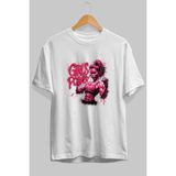 Ankhises Gym , Spor , Fitness Serisi 70 Ön Baskılı Oversize T-Shirt Erkek Kadın Pamuk Bisiklet Yaka Tişort - Beyaz - XL