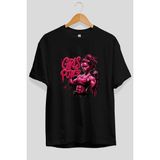 Ankhises Gym , Spor , Fitness Serisi 70 Ön Baskılı Oversize T-Shirt Erkek Kadın Pamuk Bisiklet Yaka Tişort - Siyah - XL