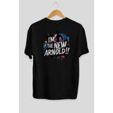 Ankhises Gym , Spor , Fitness Serisi 76 Arka Baskılı Oversize T-Shirt Erkek Kadın Pamuk Bisiklet Yaka Tişort - Siyah - XL