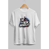Ankhises Gym , Spor , Fitness Serisi 76 Ön Baskılı Oversize T-Shirt Erkek Kadın Pamuk Bisiklet Yaka Tişort - Beyaz - XL