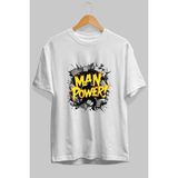 Ankhises Gym , Spor , Fitness Serisi 8 Ön Baskılı Oversize T-Shirt Erkek Kadın Pamuk Bisiklet Yaka Tişort - Beyaz