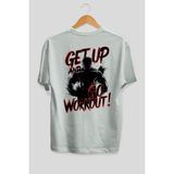 Ankhises Gym , Spor , Fitness Serisi 84 Arka Baskılı Oversize T-Shirt Erkek Kadın Pamuk Bisiklet Yaka Tişort - Beyaz - XL