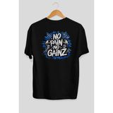 Ankhises Gym , Spor , Fitness Serisi 86 Arka Baskılı Oversize T-Shirt Erkek Kadın Pamuk Bisiklet Yaka Tişort - Siyah
