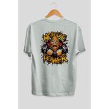 Ankhises Gym , Spor , Fitness Serisi 88 Arka Baskılı Oversize T-Shirt Erkek Kadın Pamuk Bisiklet Yaka Tişort - Beyaz - XL