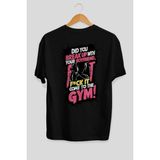 Ankhises Gym , Spor , Fitness Serisi 9 Arka Baskılı Oversize T-Shirt Erkek Kadın Pamuk Bisiklet Yaka Tişort - Siyah - XL