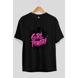 Ankhises Gym , Spor , Fitness Serisi 92 Ön Baskılı Oversize T-Shirt Erkek Kadın Pamuk Bisiklet Yaka Tişort - Siyah