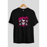 Ankhises Gym , Spor , Fitness Serisi 93 Ön Baskılı Oversize T-Shirt Erkek Kadın Pamuk Bisiklet Yaka Tişort - Siyah - XL