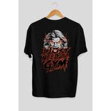 Ankhises Gym , Spor , Fitness Serisi 99 Arka Baskılı Oversize T-Shirt Erkek Kadın Pamuk Bisiklet Yaka Tişort - Siyah - XL