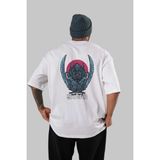 ankhises Inosuke Demon Slayer Anime Arka Baskılı Beyaz Oversize T-Shirt Pamuk Erkek Kadın