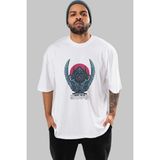 ankhises Inosuke Demon Slayer Anime Ön Baskılı Beyaz Oversize T-Shirt Erkek Kadın