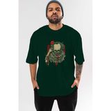 Ankhises It (2) Ön Baskılı Zümrüt Yeşili Oversize T-Shirt Bisiklet Yaka Pamuk Erkek Kadın