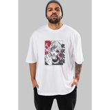 ankhises Kaneki Ken Tokyo Ghoul Anime Ön Baskılı Beyaz Oversize T-Shirt Erkek Kadın