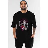 ankhises Kokushibo Demon Slayer Anime Ön Baskılı Siyah Oversize T-Shirt Erkek Kadın