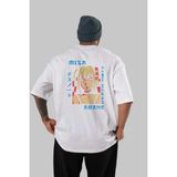 ankhises Mısa-Death Note Anime Arka Baskılı Beyaz Oversize T-Shirt Pamuk Erkek Kadın