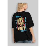ankhises Mısa-Death Note Anime Arka Baskılı Siyah Oversize T-Shirt Erkek Kadın