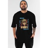 ankhises Mısa-Death Note Anime Ön Baskılı Siyah Oversize T-Shirt Erkek Kadın