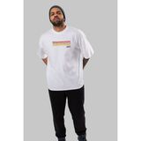 ankhises New York Denim Ön Baskılı Beyaz Oversize T-Shirt Erkek Kadın Bisiklet Yaka