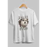 Ankhises Realistic Ön Baskılı Beyaz Oversize T-Shirt Erkek Kadın Pamuk Bisiklet Yaka Tişort