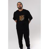 ankhises Savage Brooklyn Yazılı Ön Baskılı Siyah Oversize T-Shirt Erkek Kadın Bisiklet Yaka