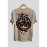 Ankhises Thor 1 Arka Baskılı Bej Oversize T-Shirt Erkek Kadın Pamuk Bisiklet Yaka Tişort