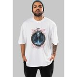 Ankhises Viking Mitolojisi 11 Ön Baskılı Beyaz Oversize T-Shirt Erkek Kadın Pamuk Bisiklet Yaka Tişort