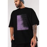 ankhises Vision Yazılı Ön Baskılı Siyah Oversize T-Shirt Erkek Kadın Bisiklet Yaka