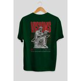 Ankhises Visions Arka Baskılı Yeşil Oversize T-Shirt Erkek Kadın Pamuk Bisiklet Yaka Tişort