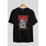 Ankhises Visions Ön Baskılı Siyah Oversize T-Shirt Erkek Kadın Pamuk Bisiklet Yaka Tişort