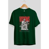 Ankhises Visions Ön Baskılı Yeşil Oversize T-Shirt Erkek Kadın Pamuk Bisiklet Yaka Tişort