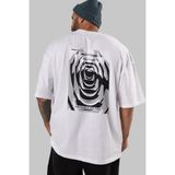 ankhisesFreedom Is Not Free Arka Baskılı Beyaz Oversize T-Shirt Erkek Kadın Bisiklet Yaka - XL